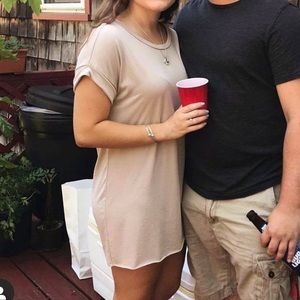 Beige t-shirt dress
